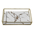 Bandeja Decorativa Retangular Mármore Madeira Decorada Metal Dourada Branca Preta Luxo Premium