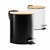 Lixeira com Pedal e Tampa de Bambu Balde Removível Banheiro Cozinha Moderna Metal - PAPELARIA STORE