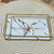 Imagem do Bandeja Decorativa Retangular Mármore Madeira Decorada Metal Dourada Branca Preta Luxo Premium