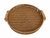 Bandeja Trançada Redonda para Sala de Estar Chá Restaurante Cesta de Armazenamento 33x29,5cm com Alça PVC