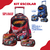 Kit Mochila de Rodinhas C/ Alças + Lancheira + Estojo Lightning Car Carro - PAPELARIA STORE