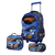 Kit Mochila de Rodinhas C/ Alças + Lancheira + Estojo Lightning Car Carro
