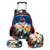 Kit Escolar Mochila de Rodinhas + Lancheira + Estojo Infantil Avião Fighter C/ Alças de Costas