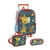 Kit Mochila De Rodinhas + Lancheira + Estojo Girafinha Safari Fisher Price Infantil Escolar