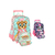 Kit Mochila de Rodinhas + Lancheira + Estojo Duplo Urso Panda Ursinhos Infantil Feminina Escolar - PAPELARIA STORE