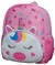 Mochila Bolsa de Costa Unicórnio Escolar Infantil Pequena C/ Bolsos Externos
