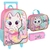 Kit Mochila De Rodinhas Escolar Infantil + Lancheira + Estojo Cindy Gatinha Gata