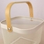 Fruteira De Mesa Aramada Dupla Cesto Organizador Multiuso Cabo Madeira Telado Branco Preto - comprar online