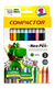Canetinha 12 Cores Gigante Neo Pen Canetra Hidrocor Escolar Compactor