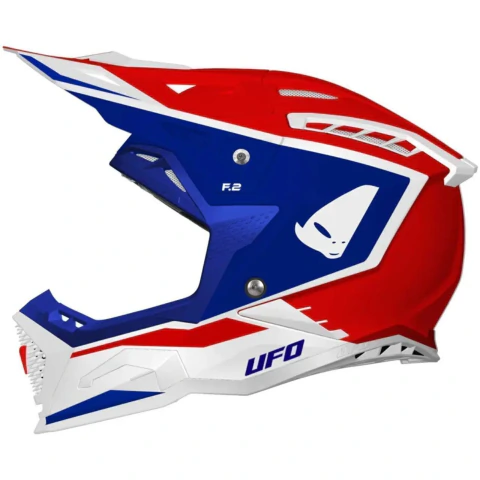 Casco Ufo Motocross Enduro Echus Blanco Rojo Azul