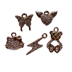 charms con brillos- paquetito de 5 dijes - comprar online