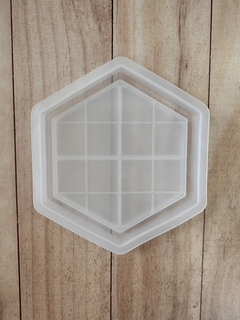 MD234 POSAVASOS HEXAGONAL cuadriculado 9cm