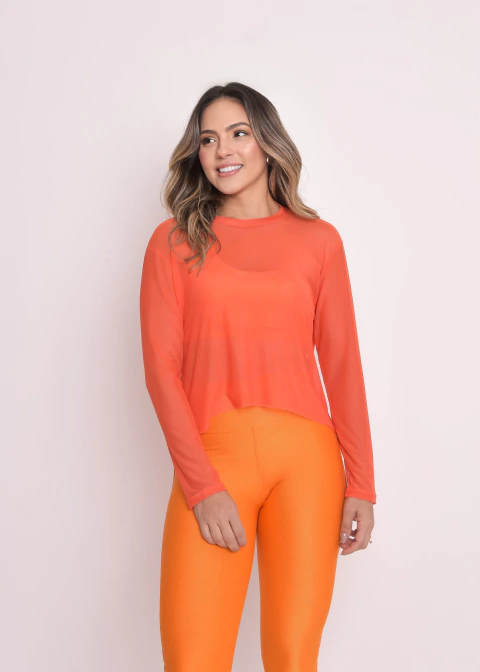 Tapa bumbum Tule Olívia Tangerina - comprar online