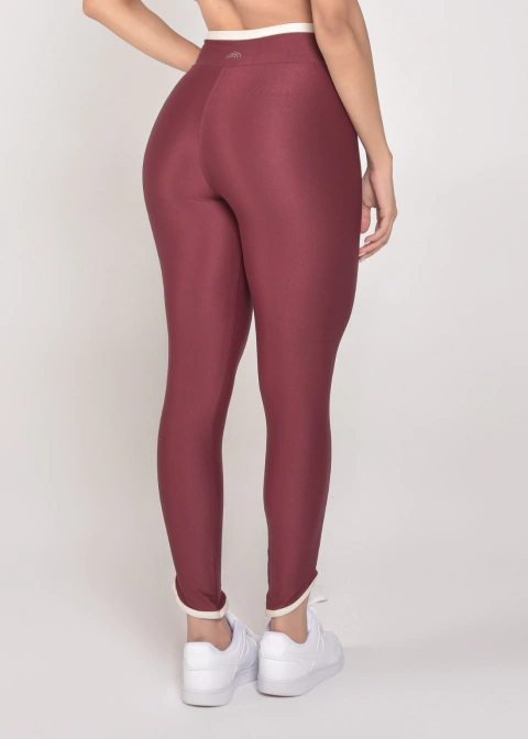 Calça Legging bicolor Alícia Marsala e Off-White - comprar online