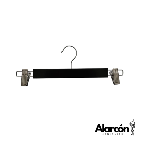 Percha Pollera de Madera con Broches Negra Calidad A (100 unidades) - comprar online