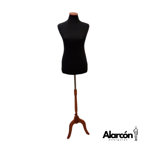 Busto de Modista Talle LARGE / EXTRA LARGE con Pie Trípode de Madera