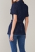 Colete jeans azul marinho com detalhes em tweed colorido - comprar online