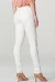 Calça jeans skinny acetinada off-white com cós amêndoa - comprar online