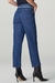 Calça jeans reta azul marinho com torçal - comprar online
