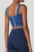 Cropped acetinado azul médio - comprar online