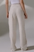Calça linho wide leg off-white com renda - base alfaiataria - comprar online