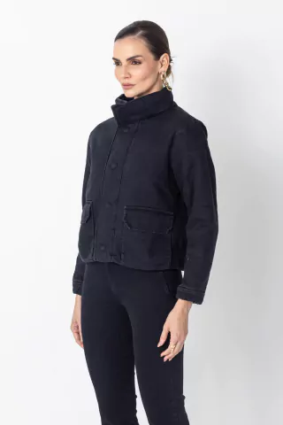 Jaqueta Puffer Preto Estonado Ivone