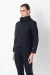 Jaqueta Puffer Preto Estonado Ivone, foto frontal all look.
