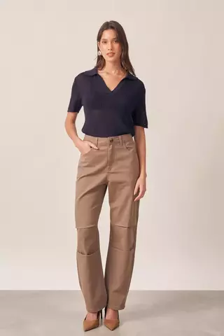 Calça Jeans Barrel Avelã Inês