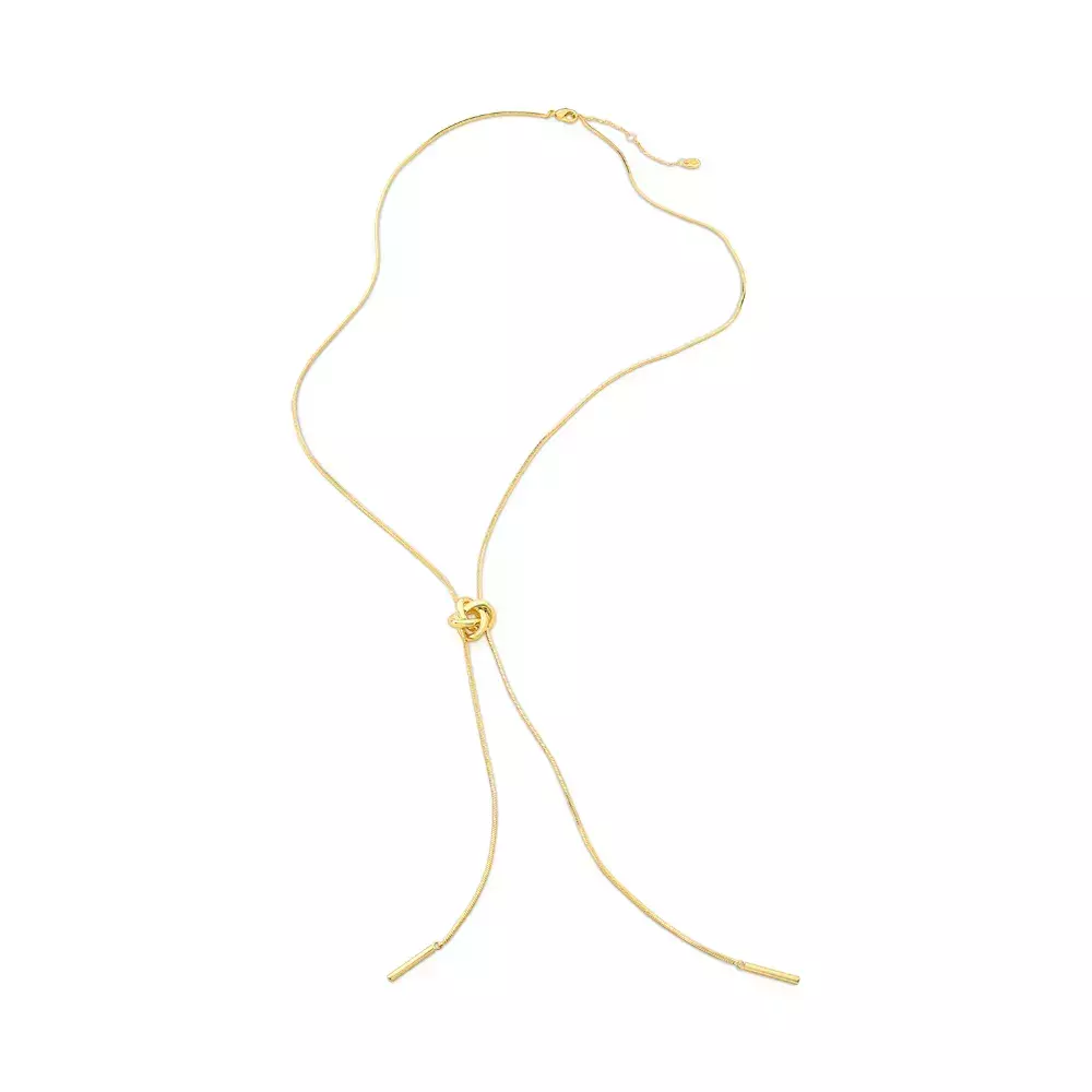 Colar Longo Nó Slim - Dourado Liso