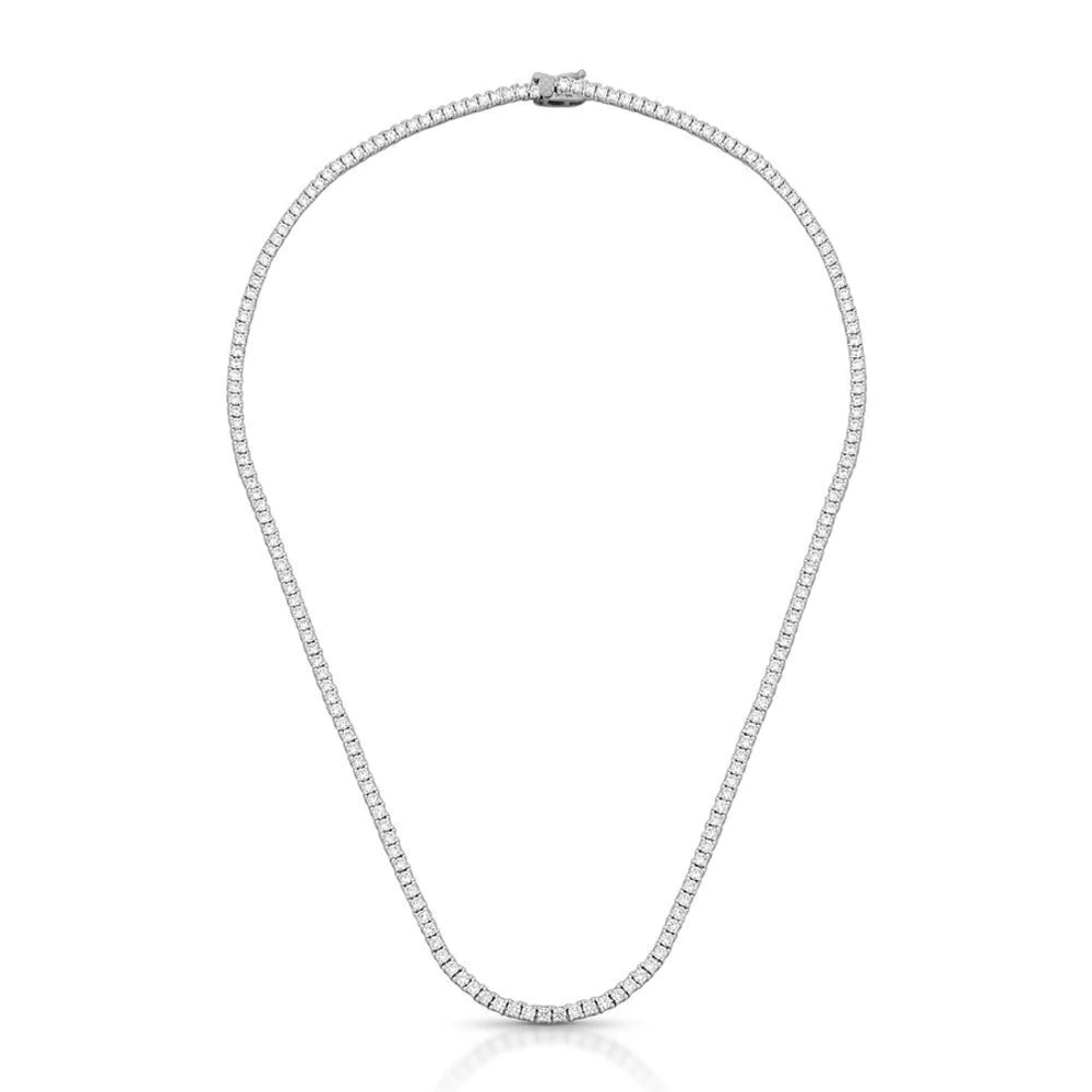Colar Riviera Fine Glow 41cm 4 garras - Rodio Zirconia Incolor 2mm