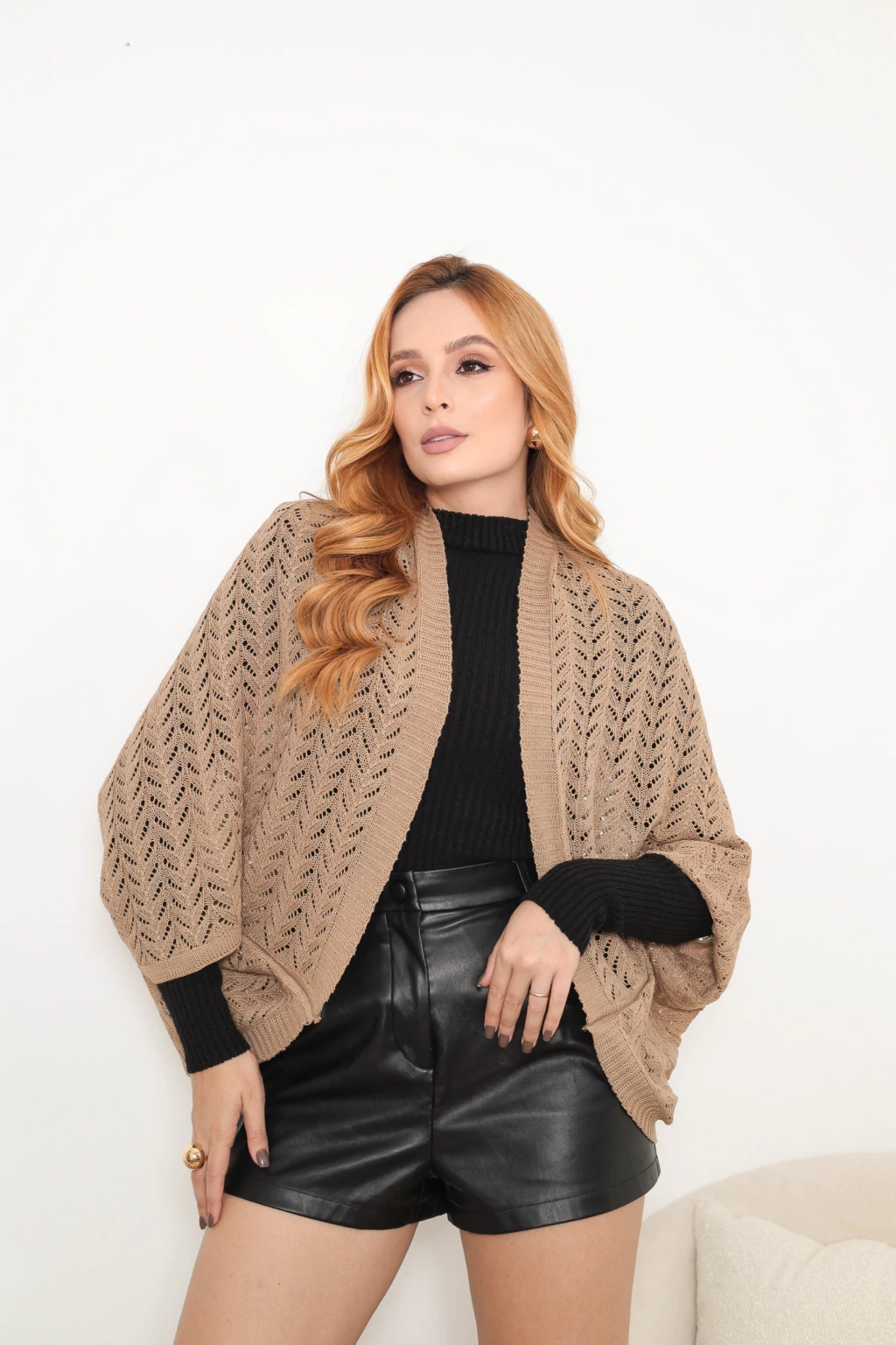 Cardigan Kimono Feminino Leve Trico Manga Larga Solta