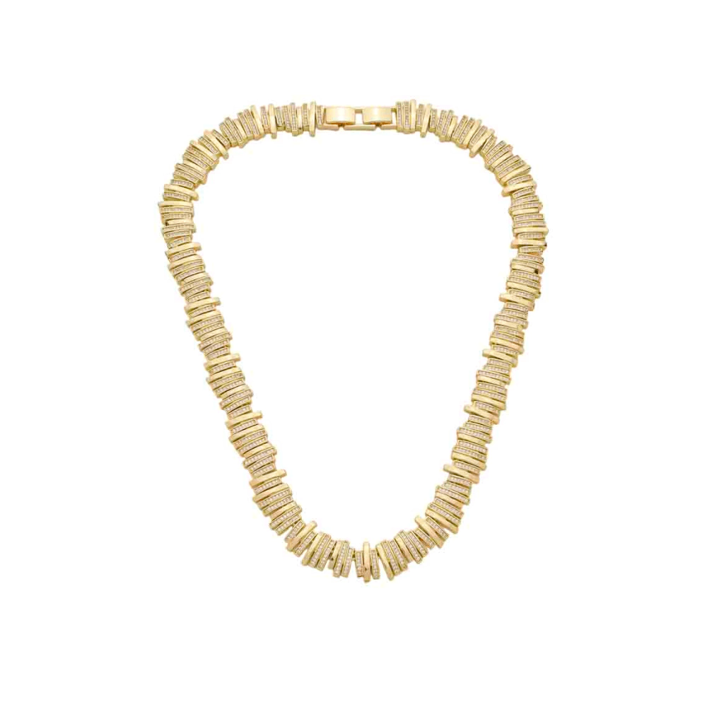 Colar Lineup Shine - Dourado Zirconia Incolor