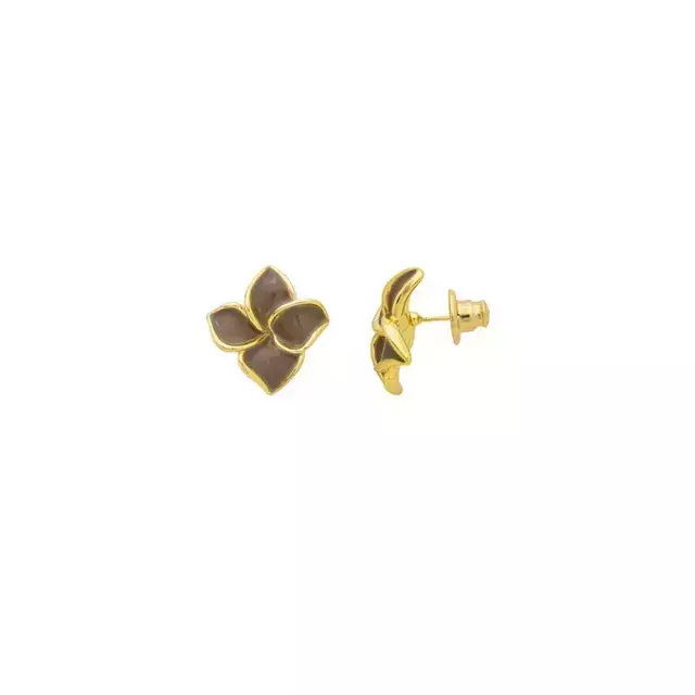Brinco Brown Bloom - Dourado Marrom