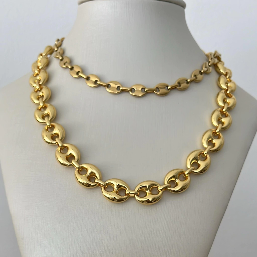 Colar Dourado elo duplo