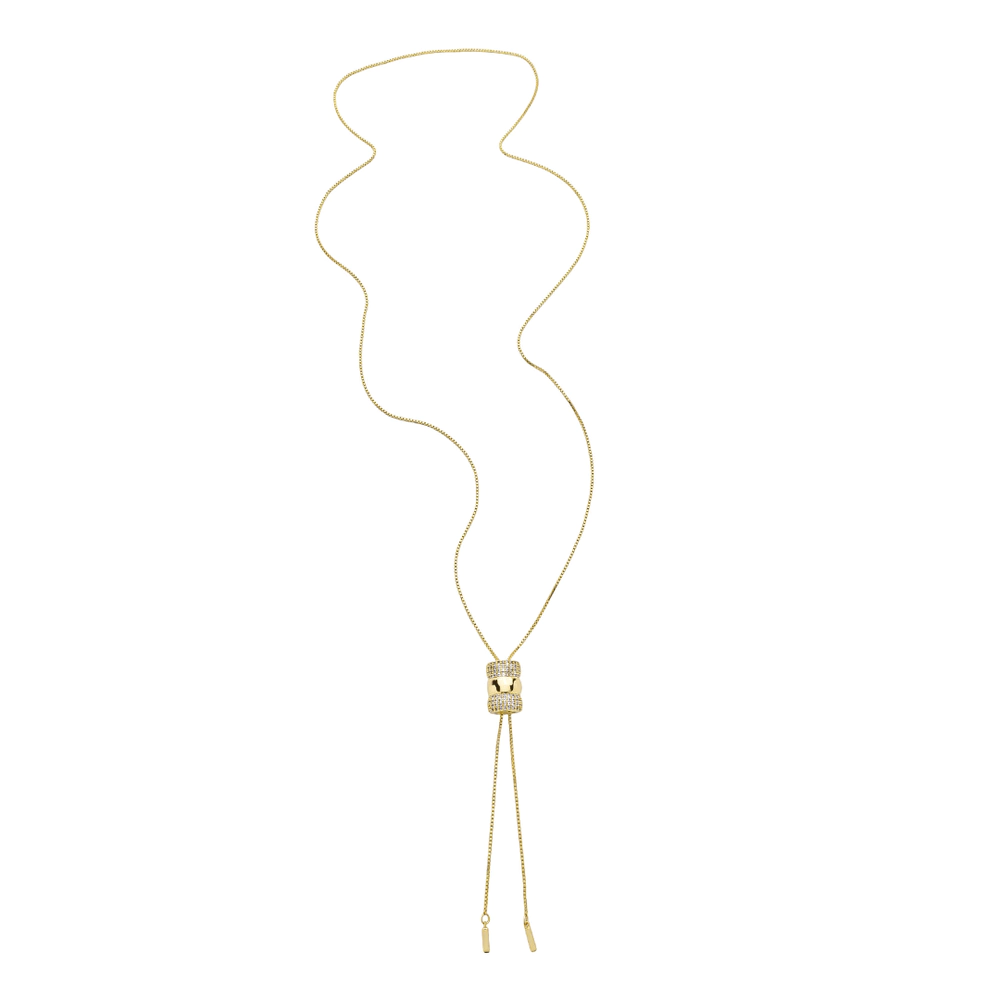 Colar Shine Moment - Dourado Zirconia Incolor