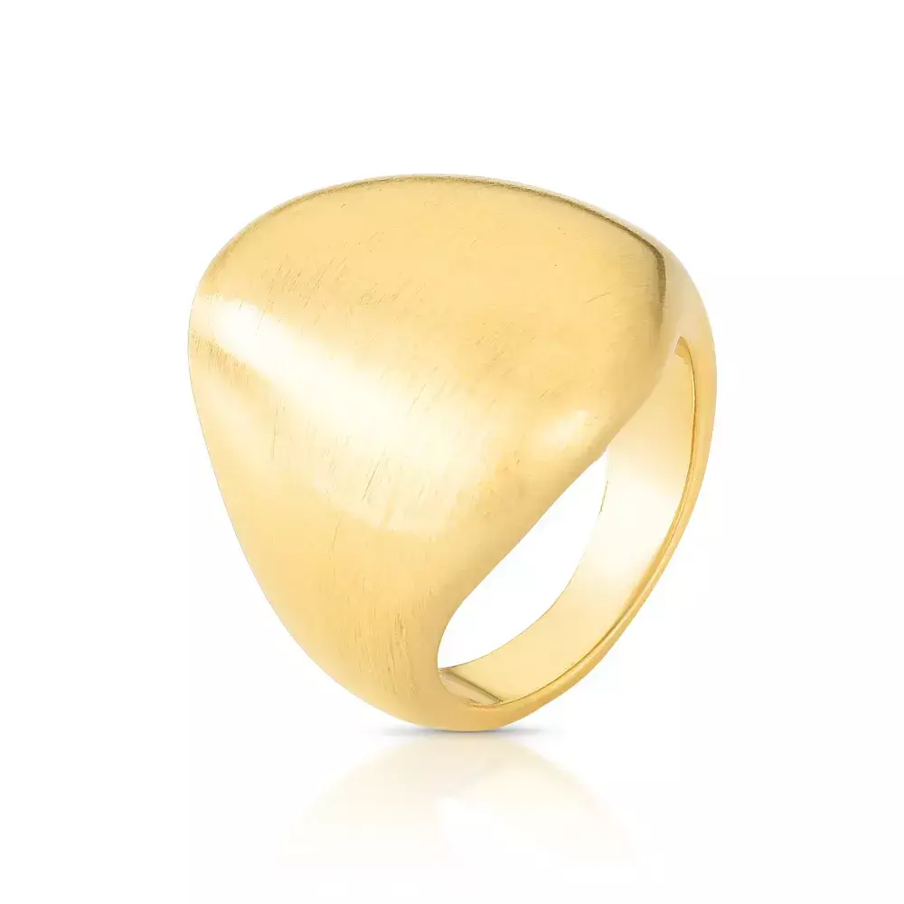 Anel Dourado Fosco Volumoso Com Forro Essence