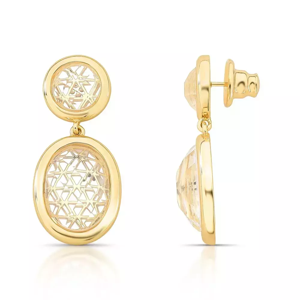 Brinco Glass - Dourado Cristal