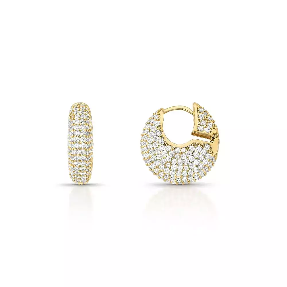 Brinco Joy - Dourado Zirconia Incolor