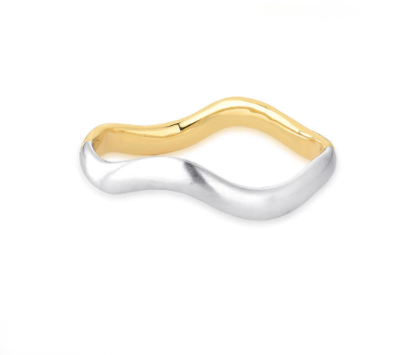 BRACELETE Ondas fosco - 18k e Rodio