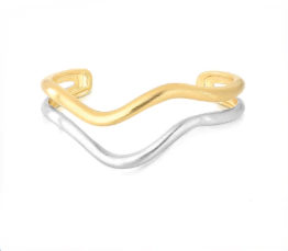 Bracelete Curvy Duo - Mix de Banho Silver Fosco