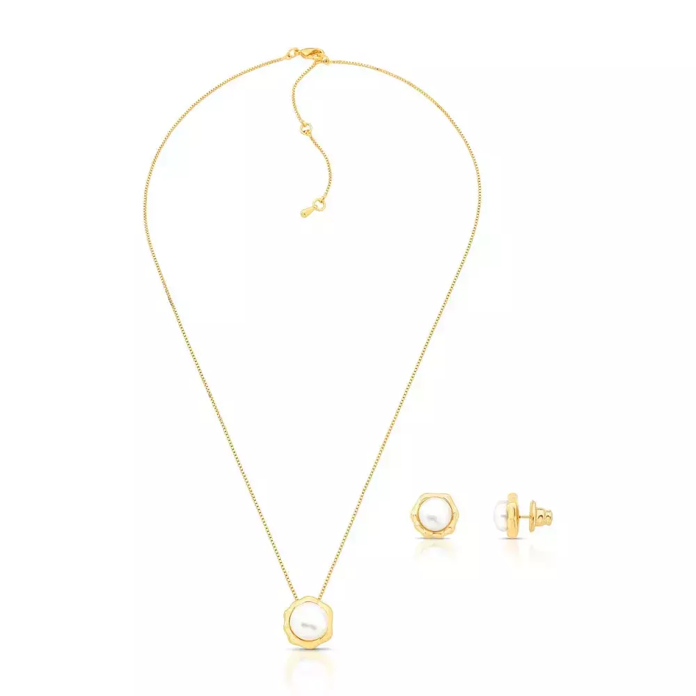 Conj Classic Pearl - Dourado Perola Branca