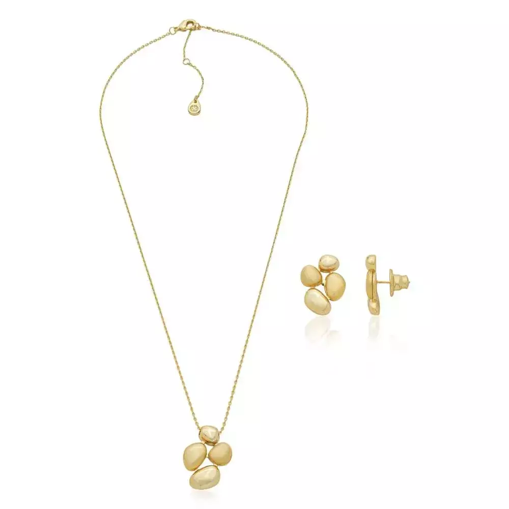 Conjunto Golden Shapes - Dourado Fosco Liso