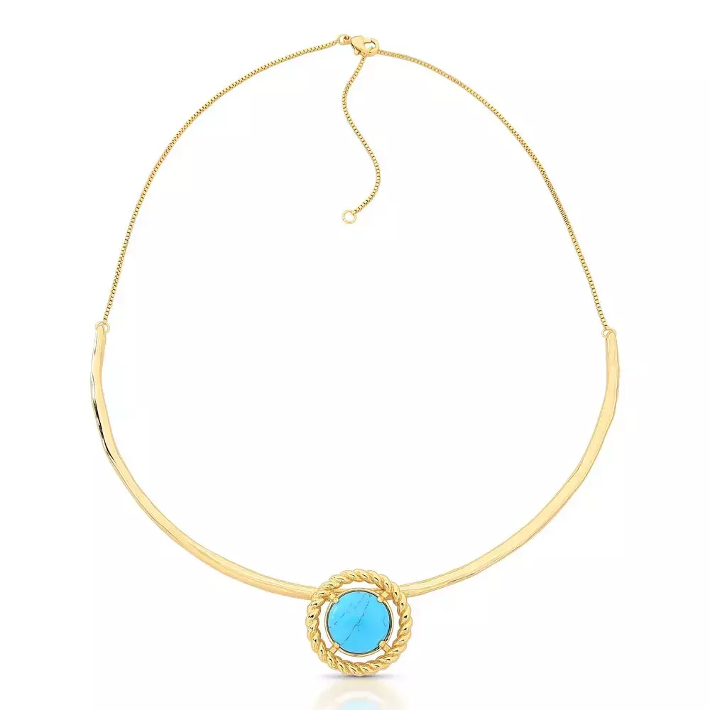 Colar Divine Turquesa - Dourado Turquesa