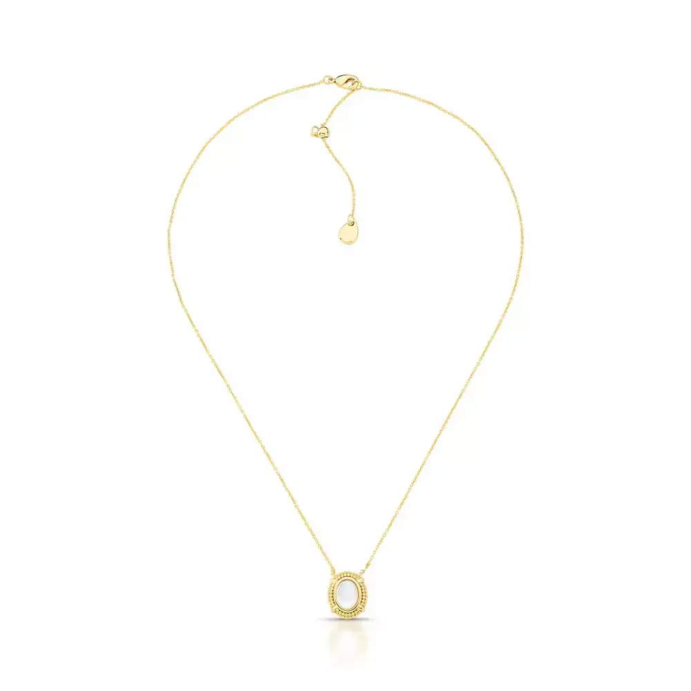 Colar dourado com madrepérola madre frame