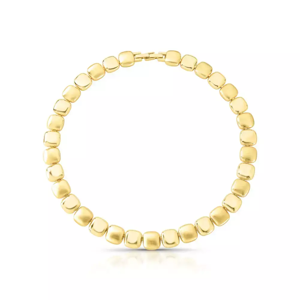 Colar Dourado Fosco Com Fecho Click Duo Effect