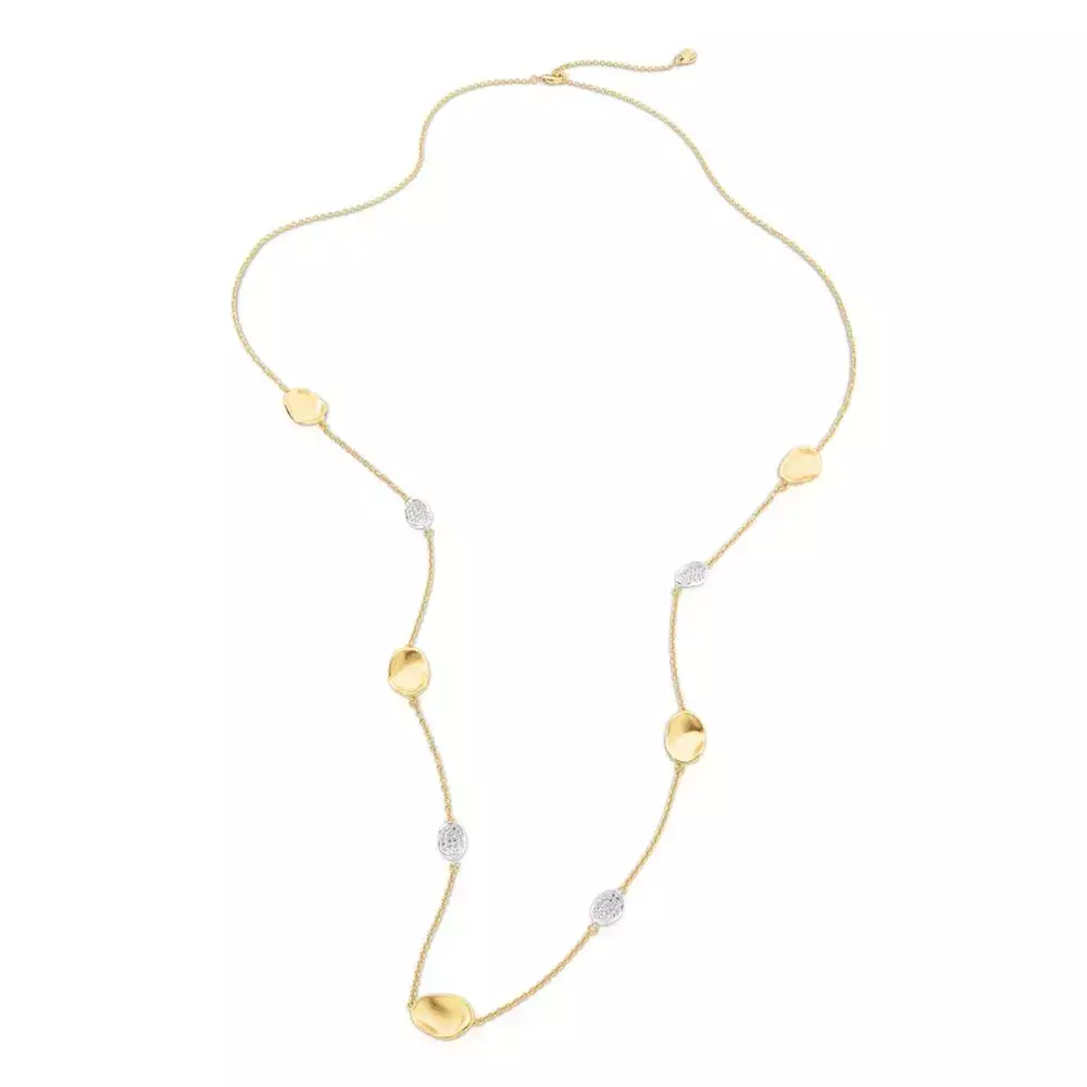 Colar Longo Organic Glow - Dourado Zirconia Incolor