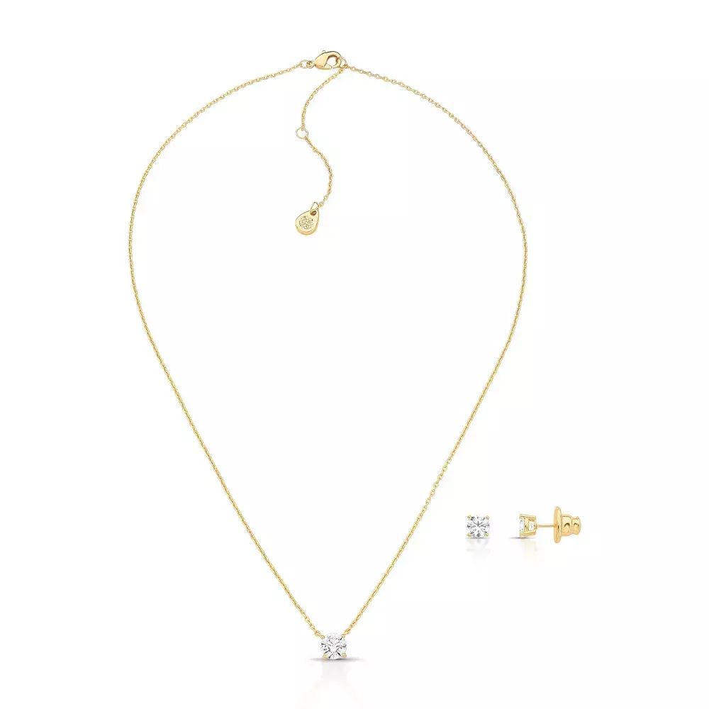 Conjunto Com Zirconia Incolor Point Of Light