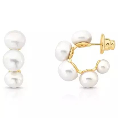 Brinco Argola Bubble Shell - Dourado