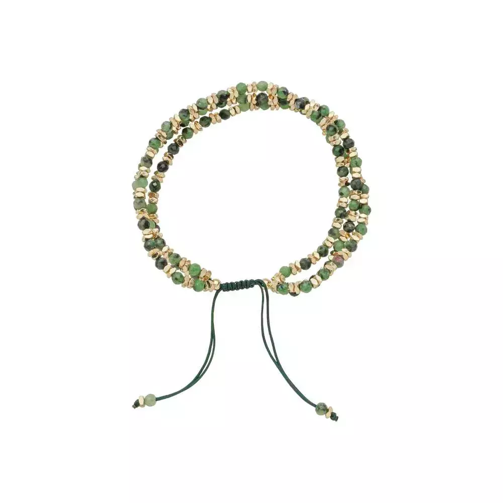 Pulseira Green Mix - Dourado Tesouro Verde Vermelho