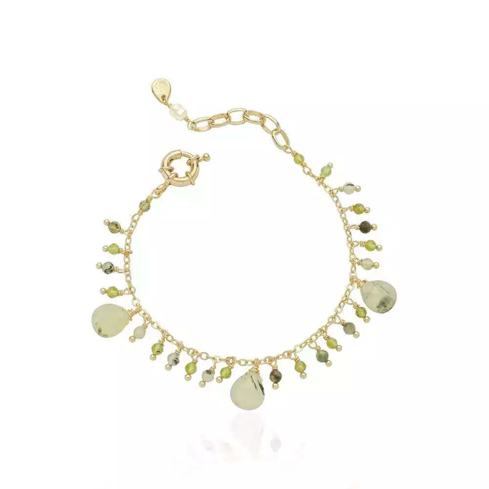 Pulseira Green Prehni - Dourado Prehnita